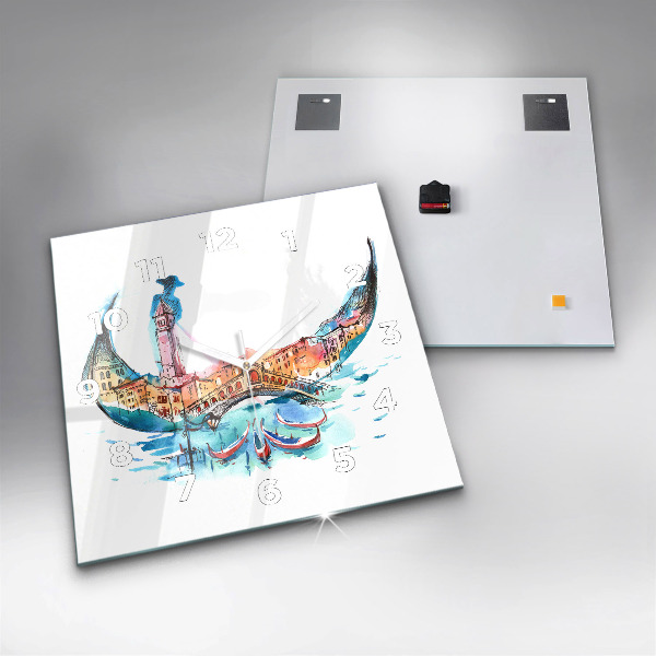 Wanduhr modern quadratisch Italien - Die venezianische Gondel