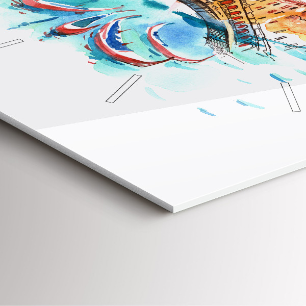 Wanduhr modern quadratisch Italien - Die venezianische Gondel