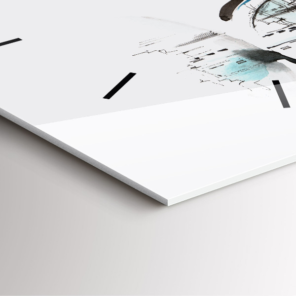 Wanduhr quadratisch mit motiv Die Stadt im Glas