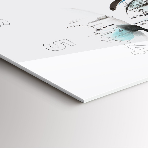 Wanduhr quadratisch mit motiv Die Stadt im Glas