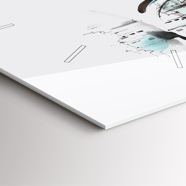 Wanduhr quadratisch mit motiv Die Stadt im Glas