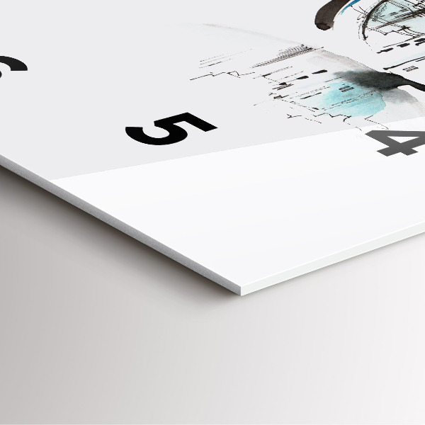 Wanduhr quadratisch mit motiv Die Stadt im Glas