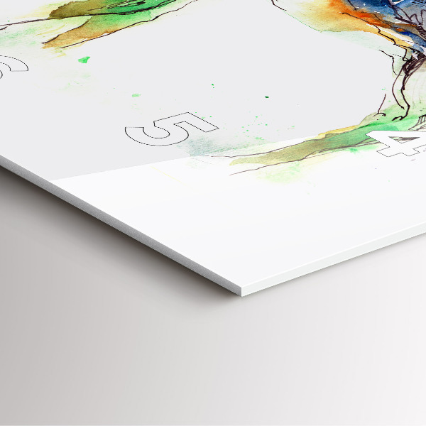 Wanduhr quadratisch Elch und Berglandschaft