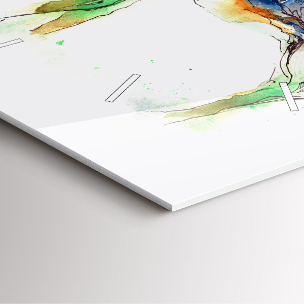 Wanduhr quadratisch Elch und Berglandschaft