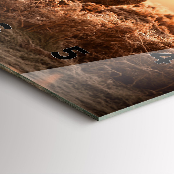 Wanduhr modern quadratisch Hirsche bei Sonnenaufgang