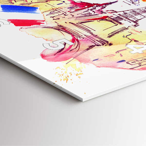 Wanduhr modern quadratisch Attraktive Länder der Welt