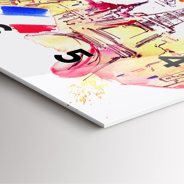 Wanduhr modern quadratisch Attraktive Länder der Welt