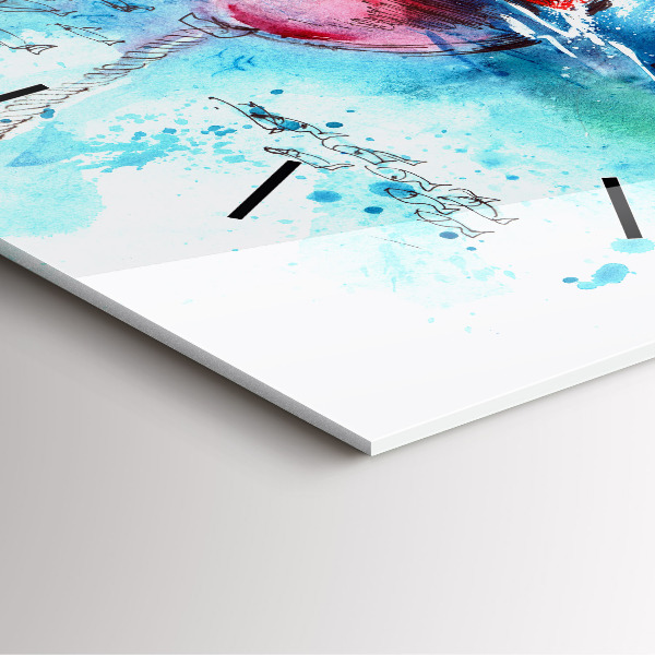 Wanduhr quadratisch Bemalte Seemöwe