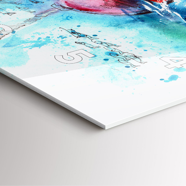 Wanduhr quadratisch Bemalte Seemöwe