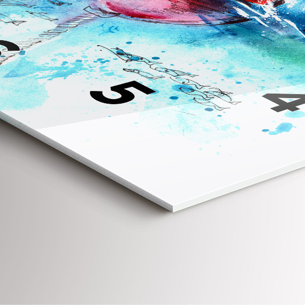 Wanduhr quadratisch Bemalte Seemöwe