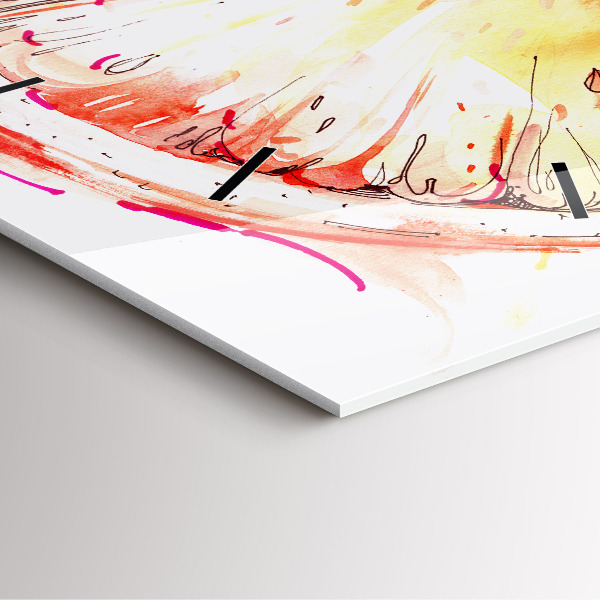 Wanduhr quadratisch mit motiv Gemalte Orange