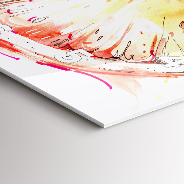 Wanduhr quadratisch mit motiv Gemalte Orange