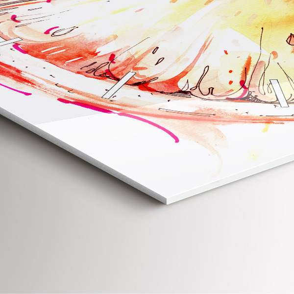 Wanduhr quadratisch mit motiv Gemalte Orange