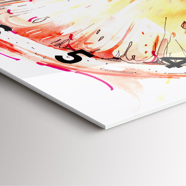 Wanduhr quadratisch mit motiv Gemalte Orange