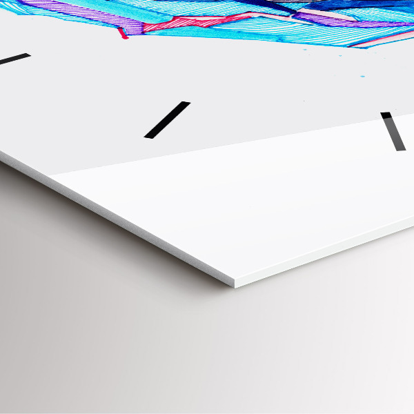 Wanduhr quadratisch mit motiv Skifahrer