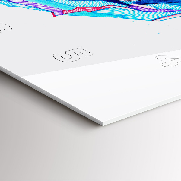 Wanduhr quadratisch mit motiv Skifahrer