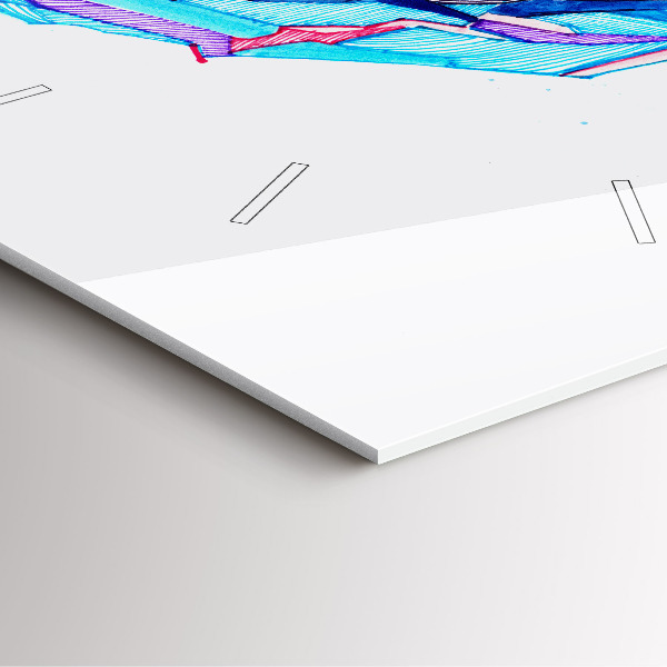 Wanduhr quadratisch mit motiv Skifahrer