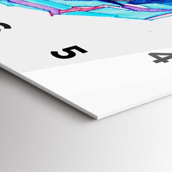 Wanduhr quadratisch mit motiv Skifahrer