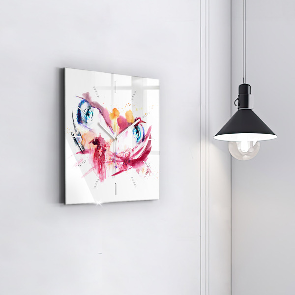 Wanduhr quadratisch Romantisches Paar