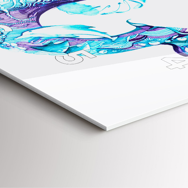 Wanduhr modern quadratisch Anker im Meer