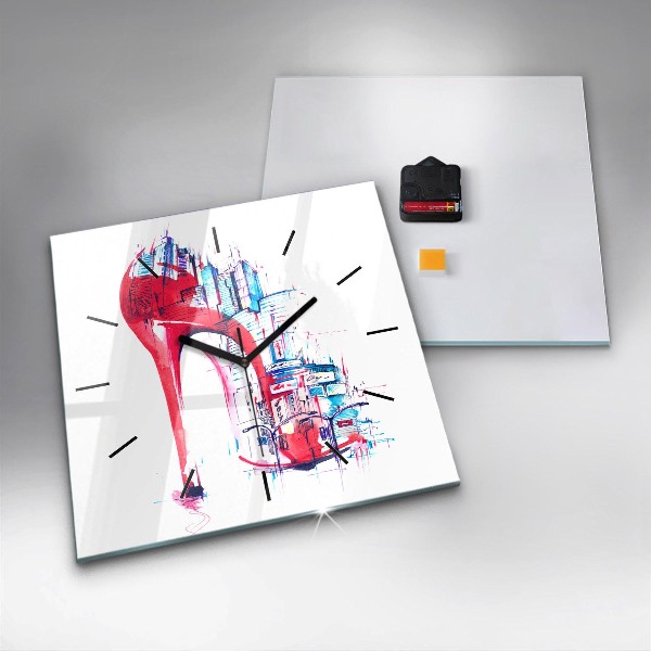 Wanduhr quadratisch mit motiv Rote Ferse