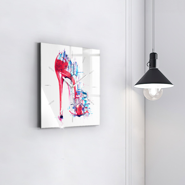 Wanduhr quadratisch mit motiv Rote Ferse