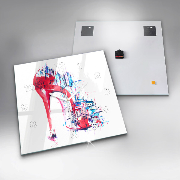 Wanduhr quadratisch mit motiv Rote Ferse