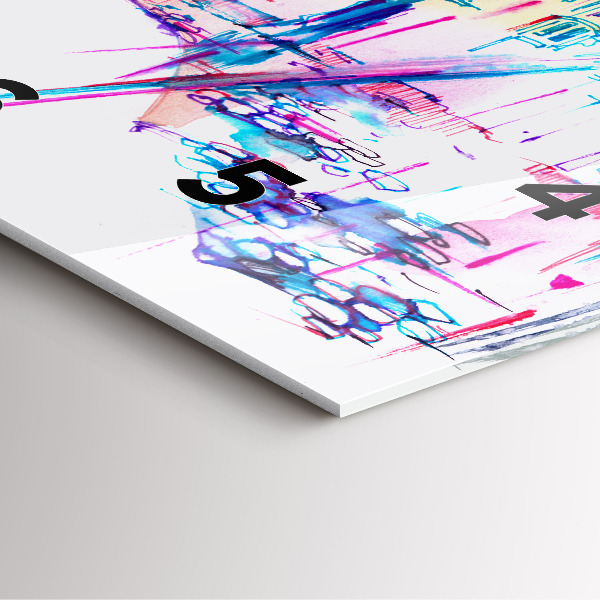 Wanduhr quadratisch Regenschirm und Stadt