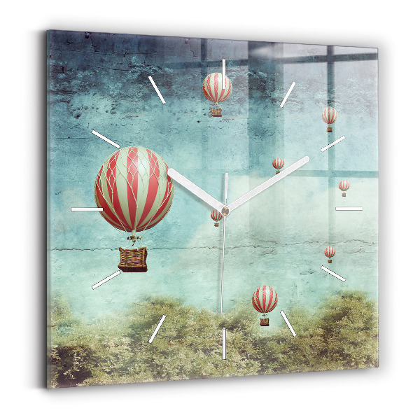 Wanduhr quadratisch mit motiv Luftballons