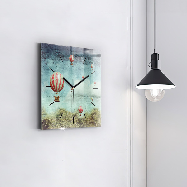 Wanduhr quadratisch mit motiv Luftballons