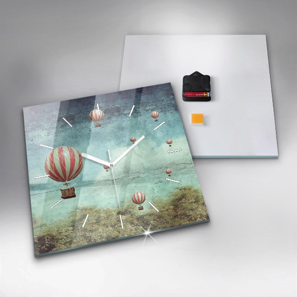 Wanduhr quadratisch mit motiv Luftballons