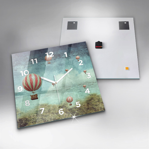 Wanduhr quadratisch mit motiv Luftballons