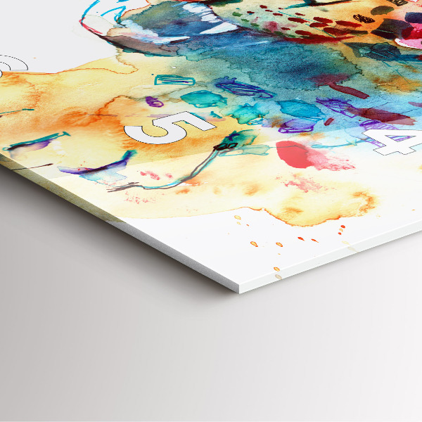 Wanduhr quadratisch mit motiv Wildkatze abstrakt