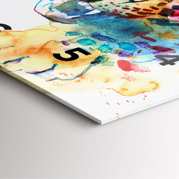 Wanduhr quadratisch mit motiv Wildkatze abstrakt