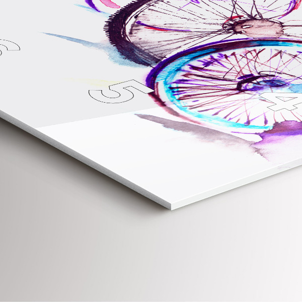 Wanduhr quadratisch mit motiv Farbige Stadtfahrräder