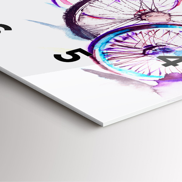 Wanduhr quadratisch mit motiv Farbige Stadtfahrräder