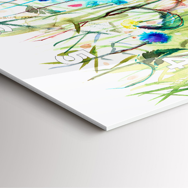 Wanduhr quadratisch Mohnblumen auf einer Wiese