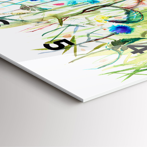 Wanduhr quadratisch Mohnblumen auf einer Wiese