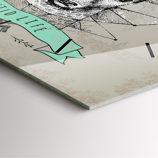 Wanduhr quadratisch Hirschkopf