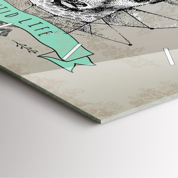 Wanduhr quadratisch Hirschkopf