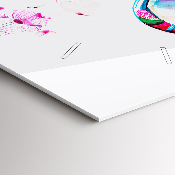 Wanduhr quadratisch Gesicht einer Frau mit Brille