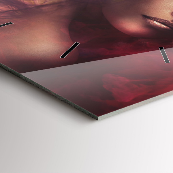 Wanduhr quadratisch Porträt einer Frau