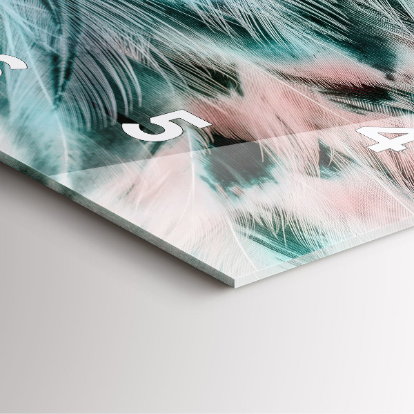 Wanduhr quadratisch mit motiv Bunte Federn