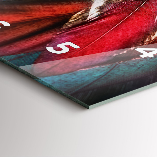 Wanduhr quadratisch Hellbraune Federn eines Vogels