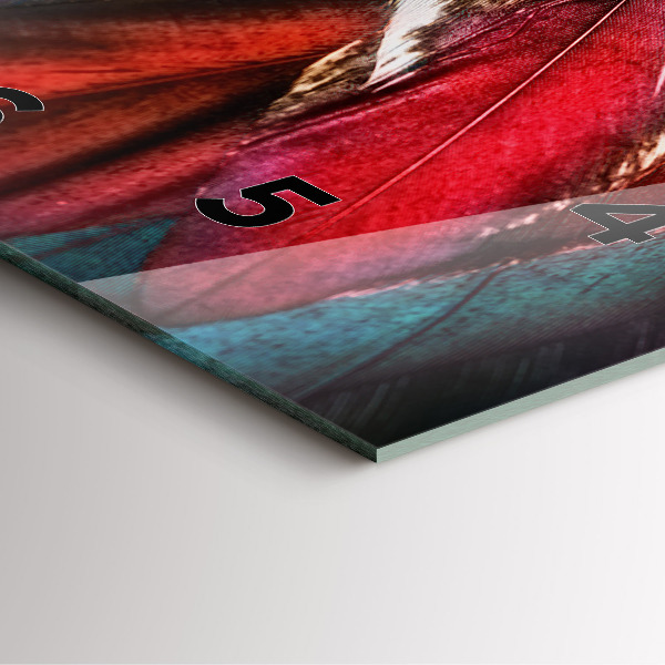 Wanduhr quadratisch Hellbraune Federn eines Vogels