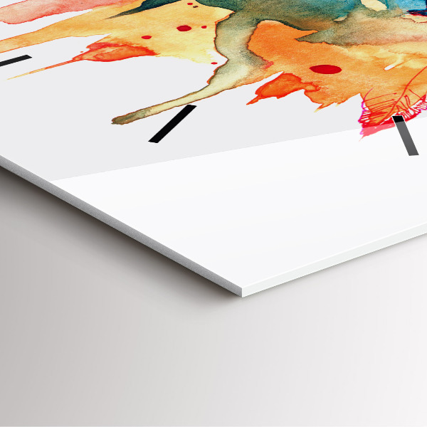 Wanduhr modern quadratisch Bunter roter Papagei