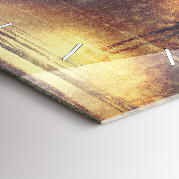 Wanduhr quadratisch Frau mit Regenschirm