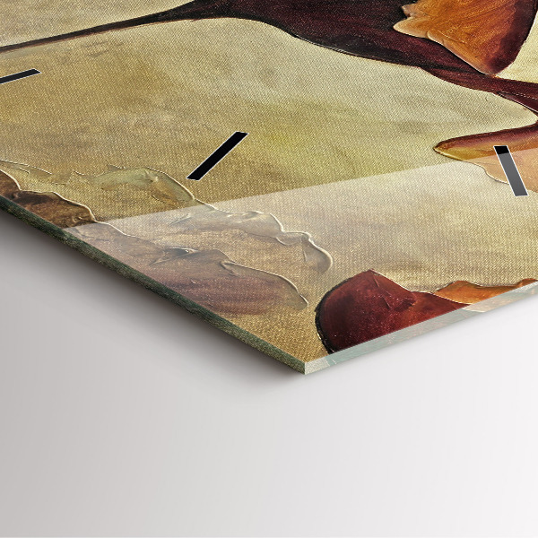 Wanduhr modern quadratisch Gemalte Mohnblumen