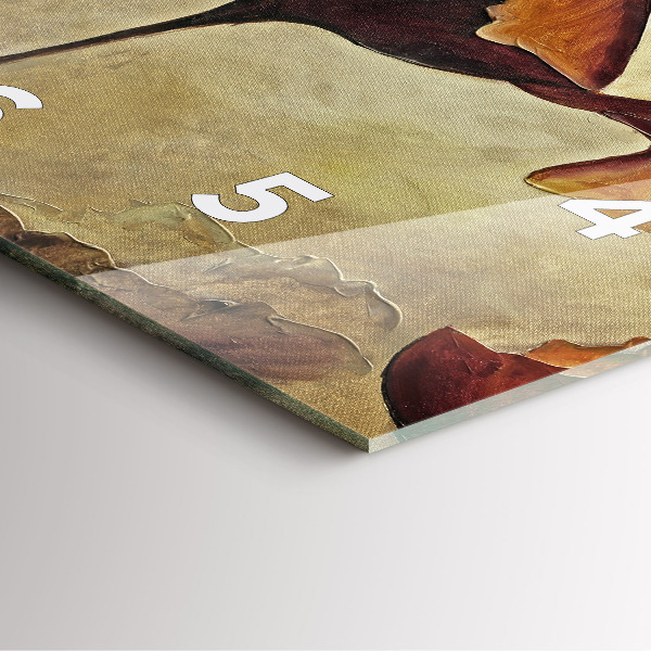 Wanduhr modern quadratisch Gemalte Mohnblumen