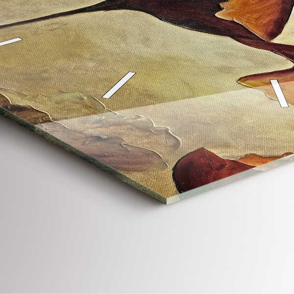 Wanduhr modern quadratisch Gemalte Mohnblumen